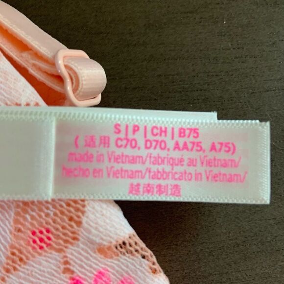 VICTORIA’S SECRET PINK Lightly Lined Lace Bralette Pink Floral Size Small - Picture 13 of 14